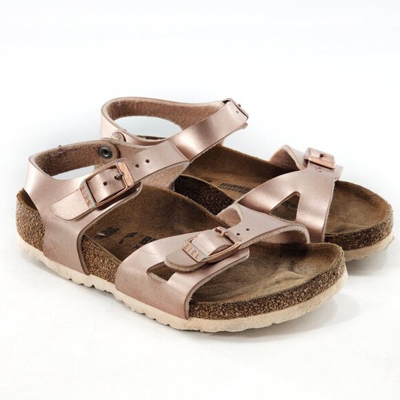 BIRKENSTOCK Rio AS Girls Kids Birko-Flor - Electric Metallic Copper Pink - Picture 4 of 9